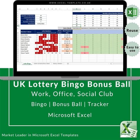 UK National Lottery, Lotto Bingo and Bonus Ball, Syndicate for .